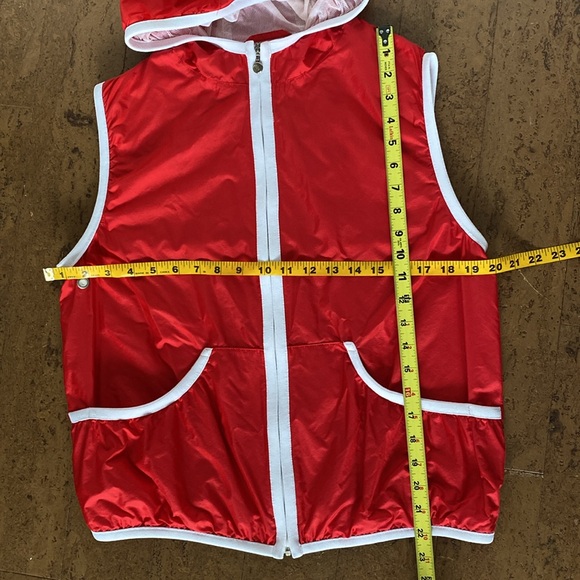 Vintage 90’s Escada women’s golf hood red/white vest! Mesh lined! Pockets Size 8 - Picture 13 of 14
